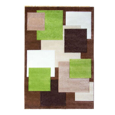 Floor Tren Tempo Squares 80x150 Brown/Green Rug
