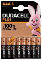 DURACELL PLUS 100% BATTERY SIZE AAA CARD 8