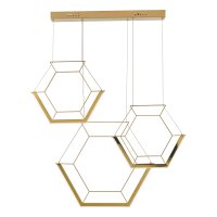 HEXAGON 3 LIGHT BAR PENDANT GOLD