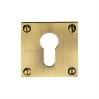 BAU1558-AT - Heritage Brass Euro Profile Cylinder Escutcheon Antique Brass Finish