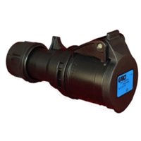 COUPLER 2 PIN+EARTH 16AMP 220VOLT BLACK