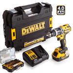 Dewalt 18V Combi Drill With 4.0Ah Battery And Case + Free 32 Piece Bit Set