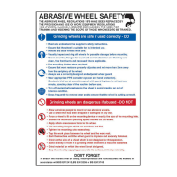 Safety Poster Abrasive Wheel, RPVC, 400 x 600 mm