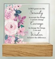 Glass Plaque/Wood Base/Serenity Prayer  (32433)