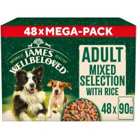 James Wellbeloved Adult Turkey Chicken & Lamb With Rice in Gravy Pouch 48x90gm
