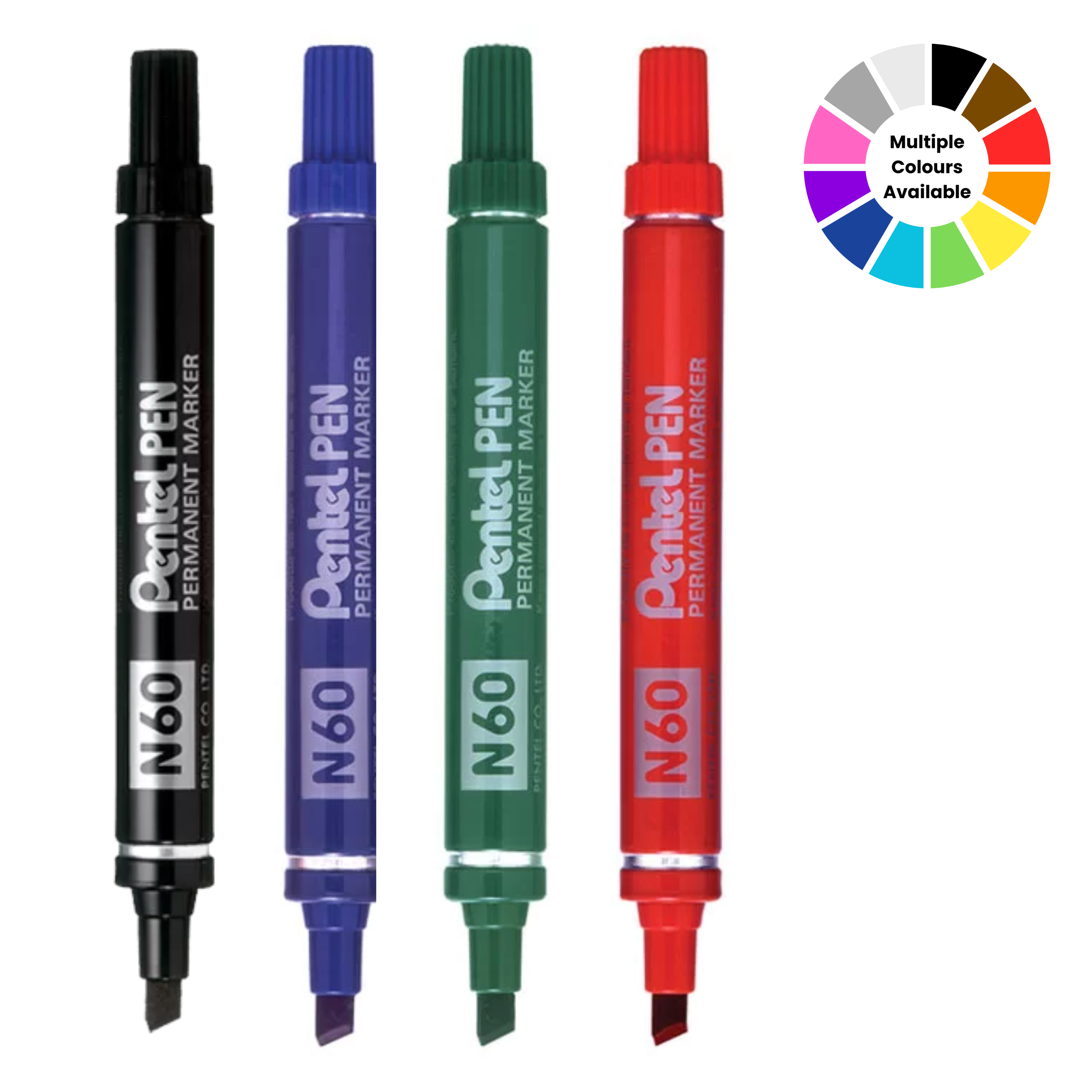 Pentel Permanent Marker chisel tip,12/Box