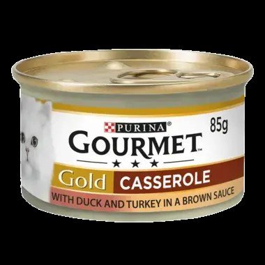 Gourmet Gold Cat Casserole Duck & Turkey Tin 12x85gm 