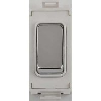 Schneider Ultimate Grid retractive switch mirror steel with White surround|LV0701.1056