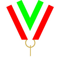 22mm Medal Ribbon with Clip (Green, White & R