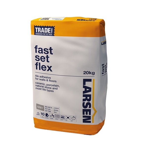 Larsen Tile Adhesive Fast Set Flex Grey 20Kg Goodwins