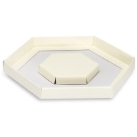 Ivory Silk Hexagonal Tray 220 x 20mm