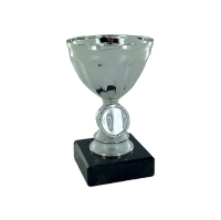 12cm Silver Metal Bowl on Black Marble(V202S)