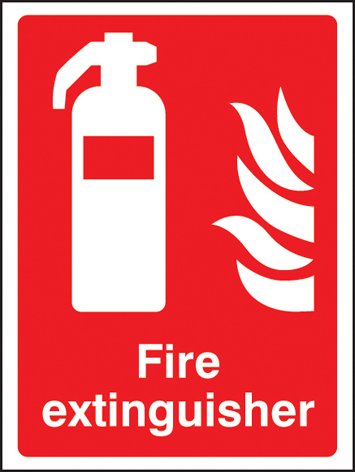 Fire extinguisher 150x200mm adhesive backed