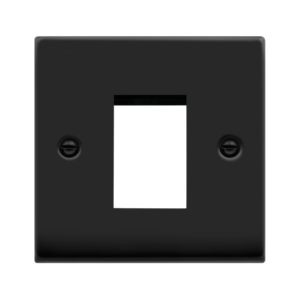 Click Deco 1G Single Aperture Euro Data Plate Matt Black VPMB310