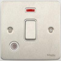 Flat Plate Stainless Steel 20A Switch F/OUT +N WHITE | LV0701.0370