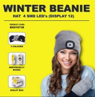 WINTER BEANIE HAT WITH 4 SMD LED LIGHT