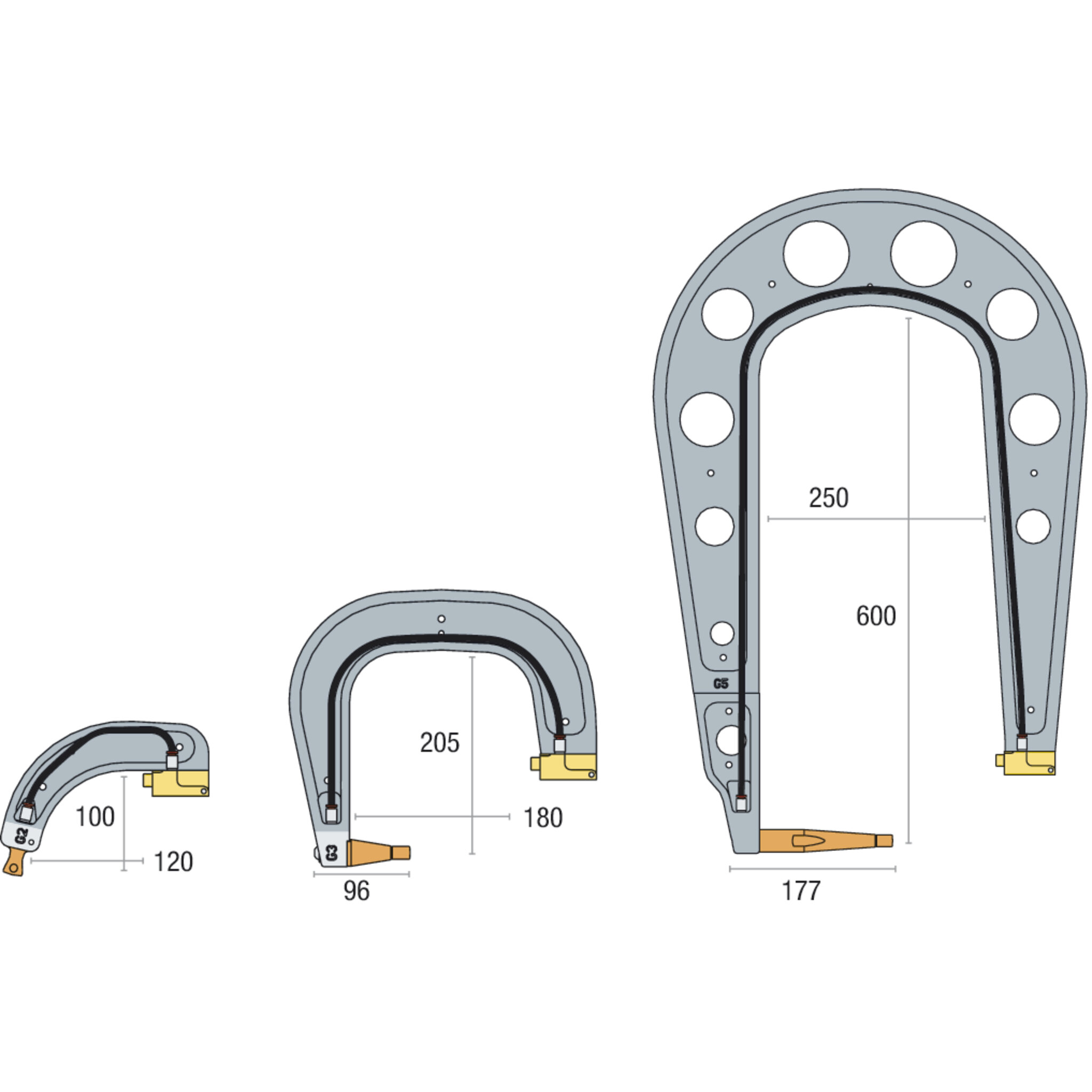 SET OF 3 INSULATED G ARMS: G2 + G3 + G5