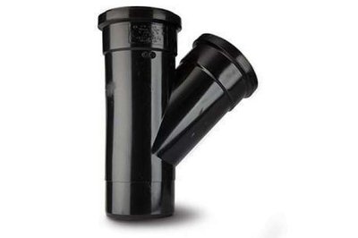 Polypipe 135&deg; Equal Single Branch Black ST404