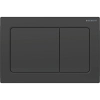 GEBERIT ALPHA01 ACTUATOR PLATE FOR DUAL FLUSH, SQUARE, BLACK MATT