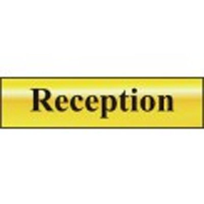 Safety Sign Reception POL 200x50mm