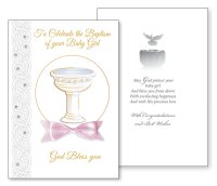 Card/On Your Baptism-Girl/3 Dimensional   (22682)