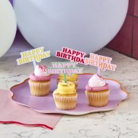 Bright Banquet 'Happy Birthday' Food Picks - Pack of 12