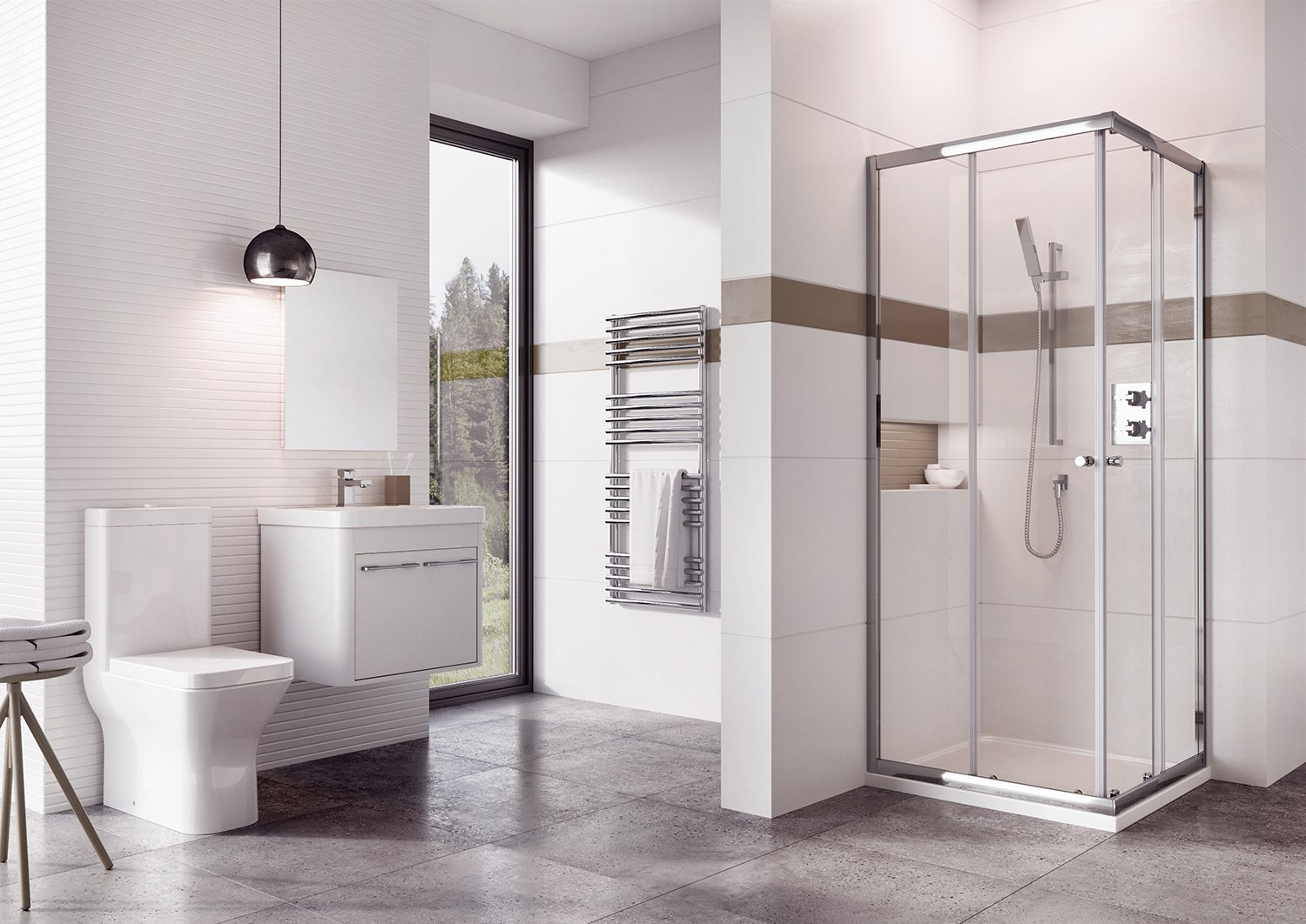 Tucker French 6 Corner Entry Enclosure 900mm