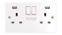 VIMARK 13A 2G SP Switched Socket with 2 USB Outlets (2 x Type A)