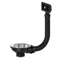 Viva Kitchen Sink Basket Strainer Waste with Square Overflow 40mm PP0010/S