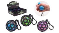 Hexagonal squeeze ball keyring - CDU of 12