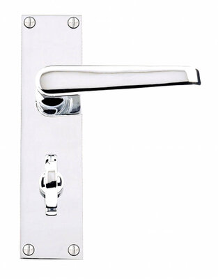 Victorian Straight Bathroom Door Handle 8209 Polished Chrome