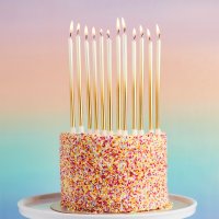 Gold Ombre Tall Skinny Wax Candles - Pack of 12
