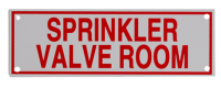 Sprinkler Valve Room Sign, 6" (W) x 2" (H), Aluminum