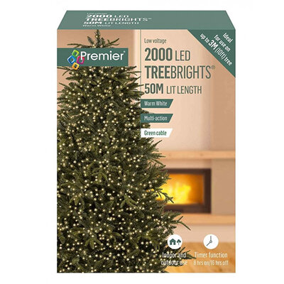 Premier Decorations 2000 LED Multi-Action Treebrights - Warm White
