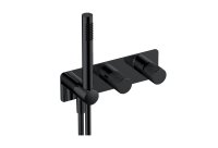 RAK-AMALFI HORIZONTAL DUAL OUTLET THERMOSTATIC CONCEALED SHOWER VALVE WITH HANDSET IN MATT BLACK