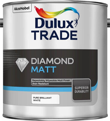 Dulux Trade Diamond Matt Pure Brilliant White 2.5L Paint 5191767