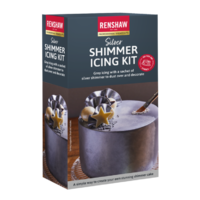 a box of renshaw silver shimmer icing fondant