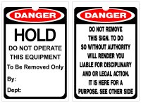 DANGER Hold, DNO Tag, Pack 25