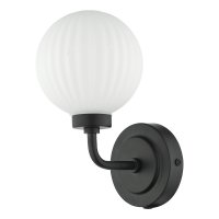 ALRIK 1LT WALL LIGHT MATT BLACK OPAL GLASS IP44
