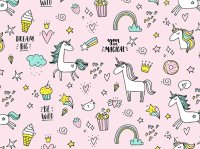 50CM X 50M Lovely Unicorn Pink