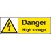 Danger high voltage 600x200mm adhesive backed