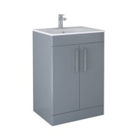 Tucker French Bucks 600mm Floor Standing Two Door Basin Unit Matt Blue Steel