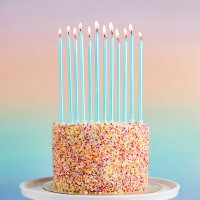 Blue Tall Skinny Wax Candles - Pack of 12