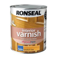 Ronseal Interior Varnish Medium Oak 750ml Tin