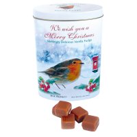 Robin Christmas tin of vanilla fudge - 12 x 250g