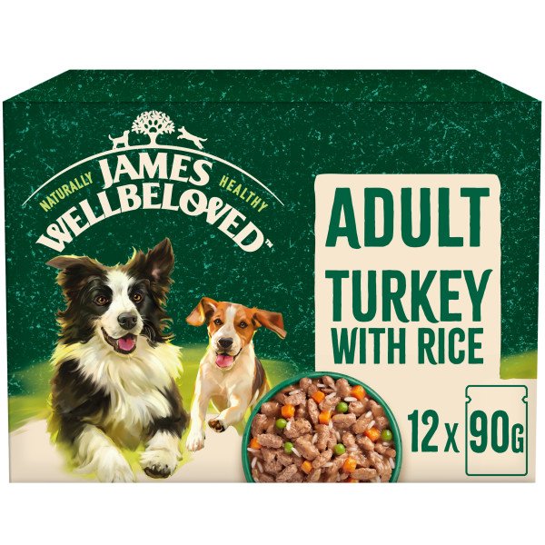 James Wellbeloved Adult Turkey in Gravy with Rice Pouch 12x90g