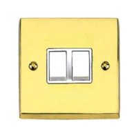 VICTORIAN BRASS HERITAGE SWITCH 2 GANG 2 WAY