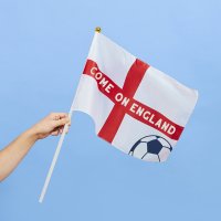 Come On England Polyester Large Waving Flags - Pack of 6