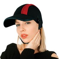 Black and red mesh protective cap provides shock absorption.