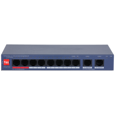CS4010-8ET2GT-110 10 Port Cloud Managed PoE Switch Front View with 8 PoE Ports and 2 Gigabit Uplink Ports
